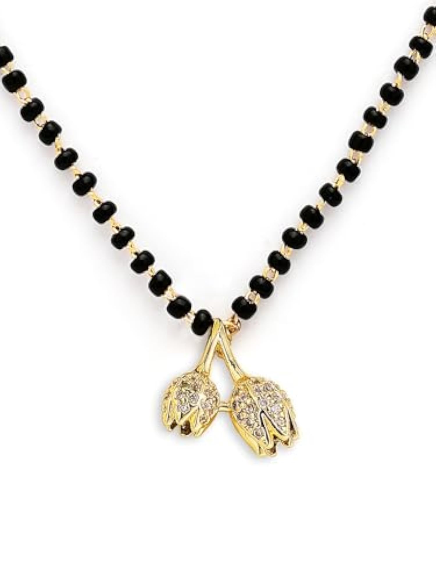 Women's Classic Floral Charm Beaded Mangalsutra, Traditional